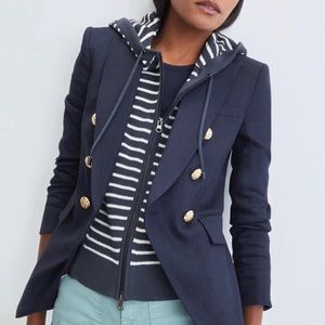 Veronica Beard Hoodie Dickey. Navy/white stripe. Size 00-14.